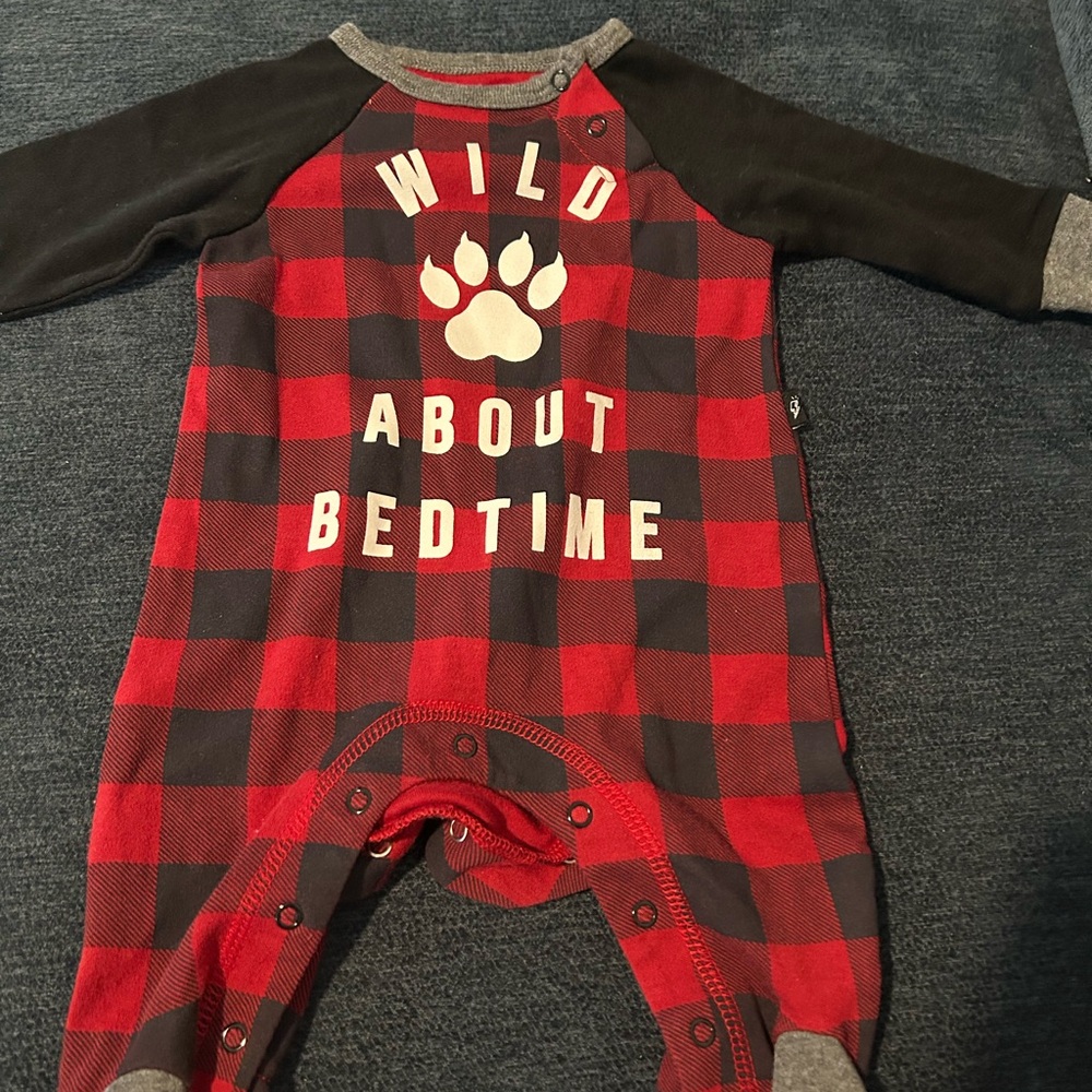 Plaid Red and Black Kids One Piece